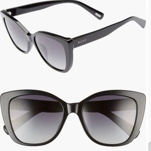 DIFF Eyewear Ruby 54mm Polarized Sunglasses Black Gray NEW